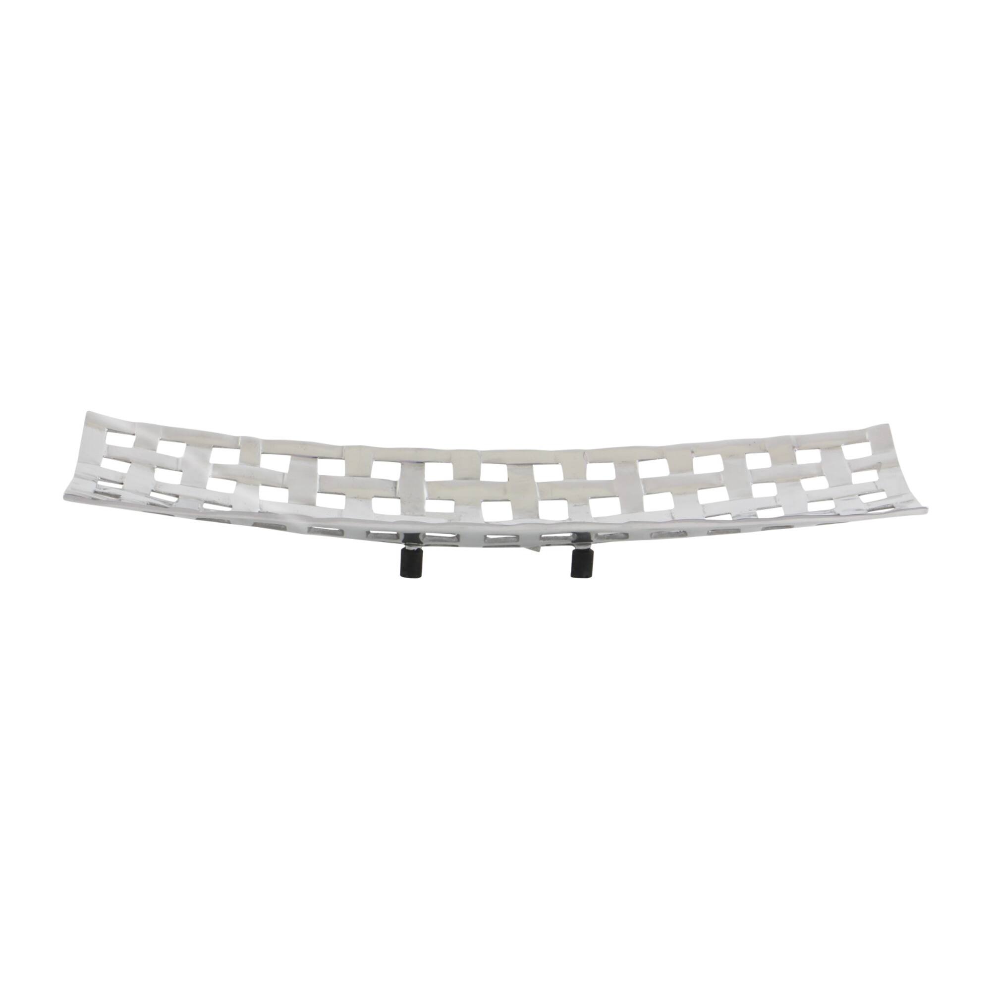 Silver Aluminum Contemporary Tray Set